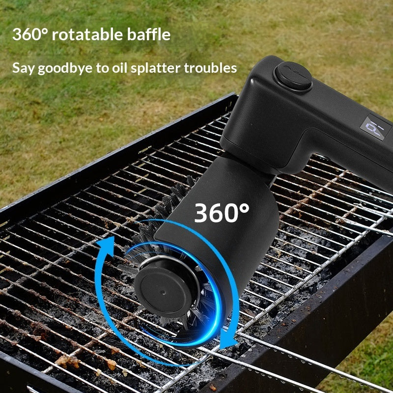 GrillMaster 360 electric brush steel bristles closeup